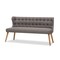 Baxton Studio Melody Grey and Natural Wood Finishing 3-Seater Settee Bench 131-7103 - alternate 1